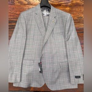 Ted Baker Light Gray Checkered Suit